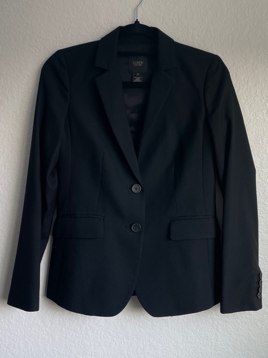 J. Crew Jackets & Blazers - J. Crew Super 120’s Black Wool Women's Two-Button Blazer • Size 0